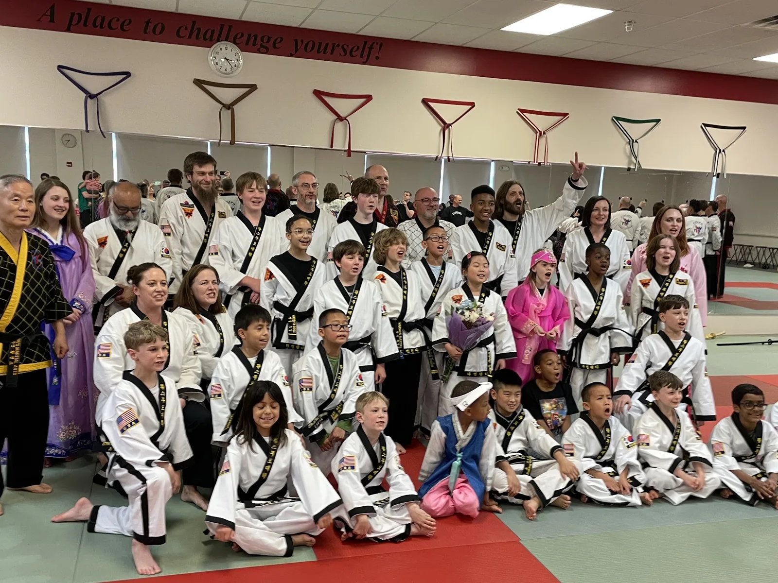 Students and families at Hwang's Martial Arts East End in Louisville, KY