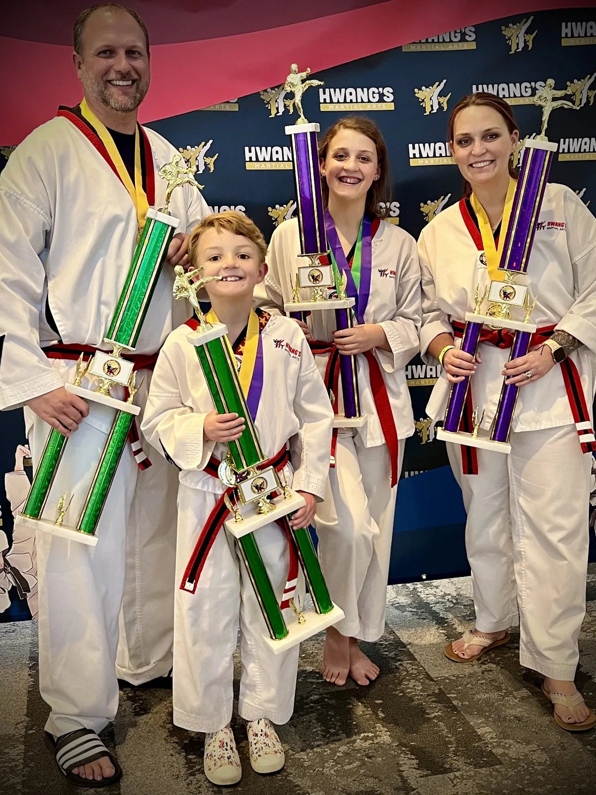 Students and families at Hwang's Martial Arts Jeffersontown in Louisville, KY